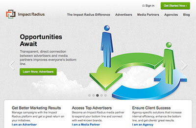 Impact Radius Affiliate Marketing Program Network - Screenshot