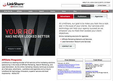 Versa Marketing Affiliate Program Management Partner - LinkShare Screenshot